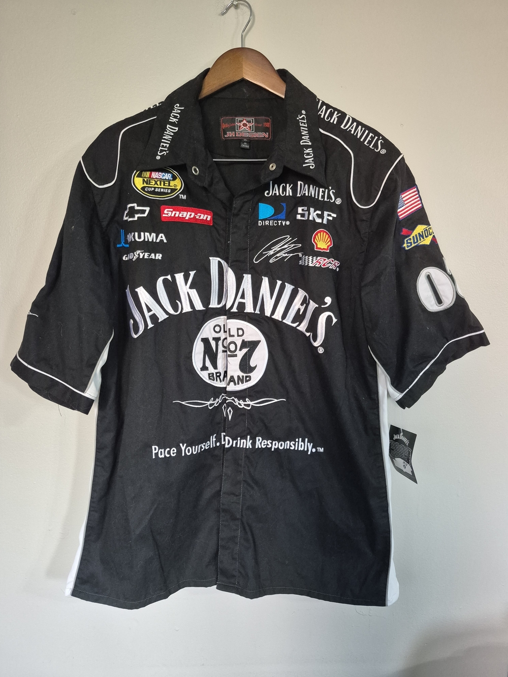 Jack Daniels Men's Black Racing Logo Shirt XL
